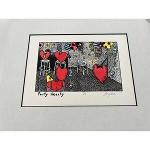 Collectible Wall Art By Bill Bryson "Party Hearty" 65/150 Hand Tinted Serigraph
